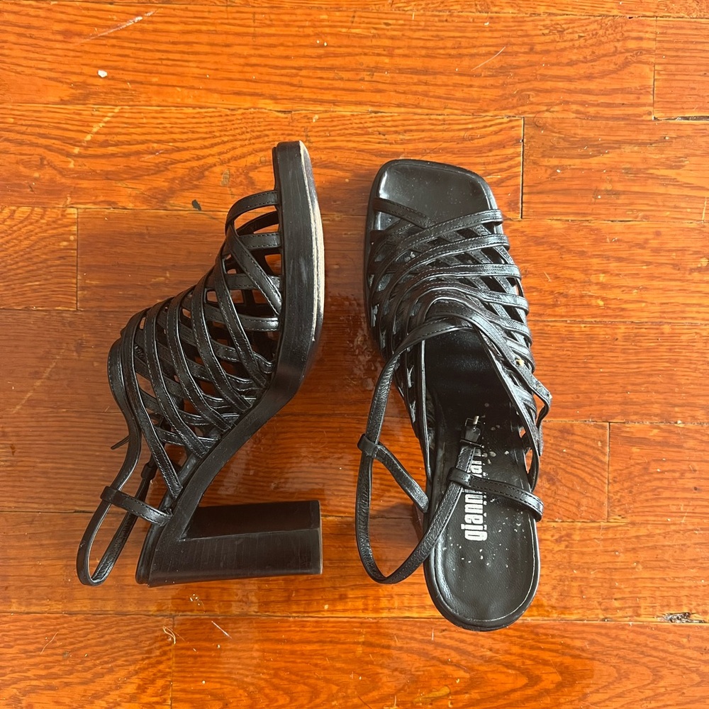 90s Black Chunky Heels